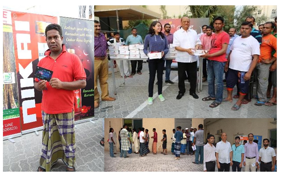 During the holy month of Ramdan, Nikai distributes Iftar Packets in the Labour camps across UAE Iftar meals are arranged for around 5000 laborers/ year. Nikai has been doing this from 2013-2016